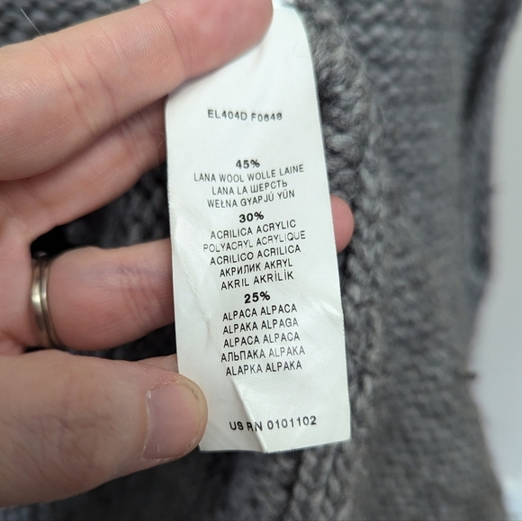 Stefanel Grey Wool Alpaca Blend Knit Sweater Cape Minimalist Luxury - Picture 14 of 14